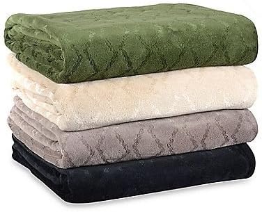Berkshire Decadent Soft Fleece Polyester Throw Blanket 70"L x 60"W, Beige