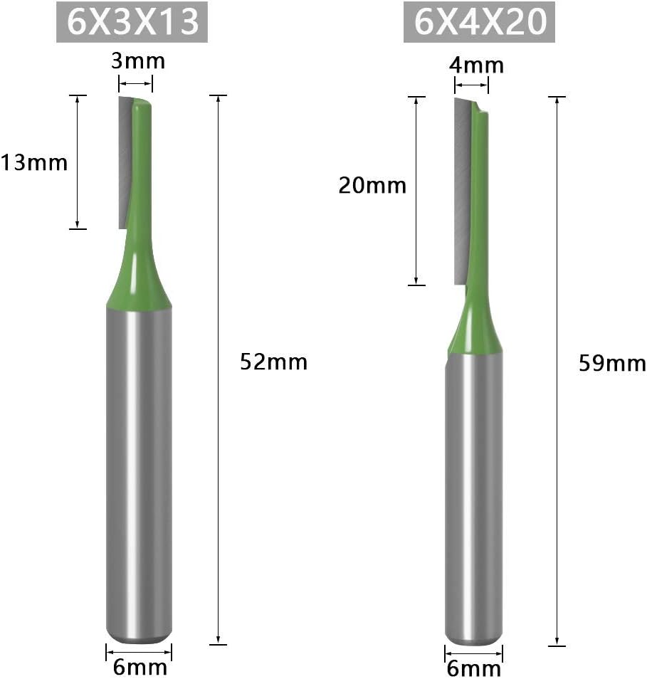 WSOOX 6mm Shank Straight Router Bit Set, 7 pcs Straight Milling Cutter - Image 4