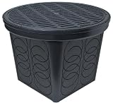 StormDrain FSD-3017 20 in. Large Round Catch Basin with Black Grate Kit