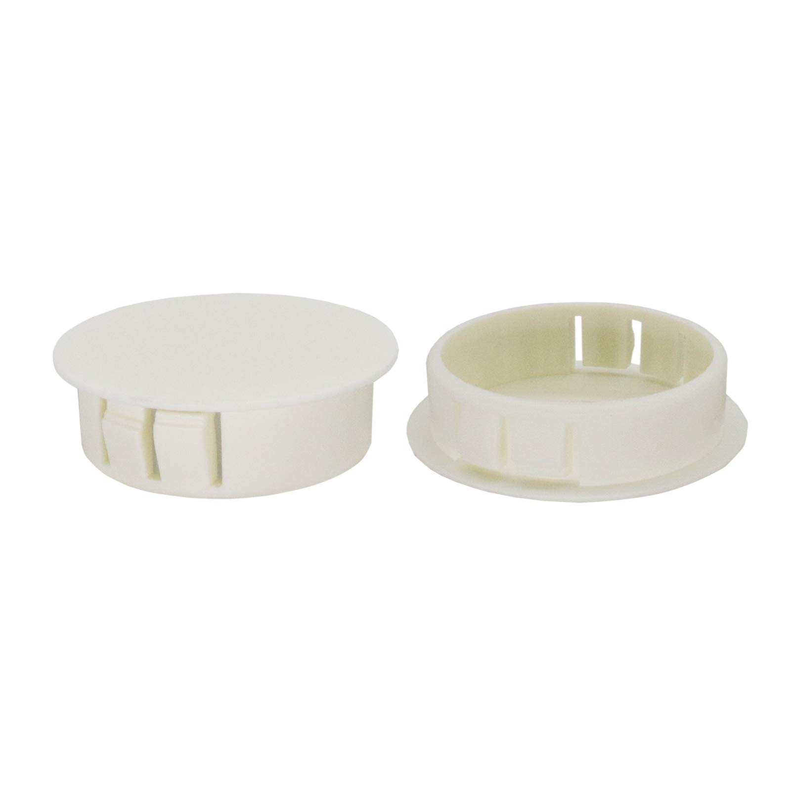 VictorsHome Hole Plugs Plastic 30mm (1-3/16") Fit for 29.5-30mm Diameter Locking Hole Tube Flush Type Panel Plugs Fastener Cover for Kitchen Cabinet Furniture Off White 25 Pcs