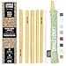 Jungle Straws® Bamboo Straws • Pack of 6 Reusable Drinking Straws Including Boba Straw for Bubble Tea • Storage Bag & Pouch • Zero Waste Natural Straws • Eco Friendly & Organic • Plastic Free • Green