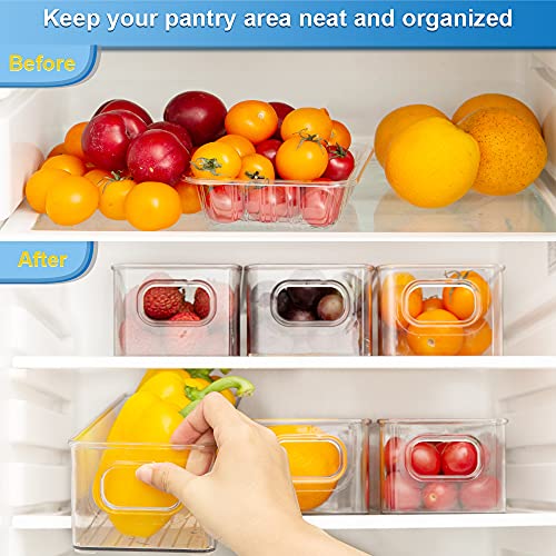 Refrigerator Organizer Bins, Stackable Fridge Organizers 8pcs Clear