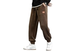 JMIERR Mens Corduroy Joggers Pants Casual Cargo Pants Drawstring Elastic Waist Baggy Tapered Sweatpants with Pockets