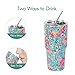 30 oz. Tumbler Double Wall Stainless Steel Vacuum Insulation Travel Mug with Crystal Clear Lid and Straw, Water Coffee Cup for Home,Office,School, Ice Drink, Hot Beverage,Flamingo