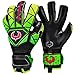 Renegade GK Vortex Venom Goalie Gloves | 3.5+3mm Hyper Grip & 4mm Duratek | Black, Yelow, Green Soccer Goalkeeper Gloves (Size 7, Youth, Roll Hybrid Cut, Level 3)
