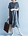 ellazhu Women Short Sleeves Linen Cotton Solid Loose Dress GA1141 Grey