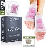 Vabbly Foot Pads - Rose Aroma Bamboo Vinegar Patches to Remove Impurities! 20x Patch, with Free Feet Bath Soak - Premium Sore Feet Relief, Body Cleansing, Soothe Pain, Odor and Revive Your Tired Sole