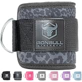 Women's Ankle Strap for Cable Machines &amp; Resistance Bands: Gym &amp; Home Workout Cuff Attachment for Leg Extensions, Kickbacks, Hip Abductors - Booty Exercises (Black Leopard, Pair)