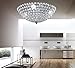 AUCHOIS New Legend 3-Light Bowl-Shaped Chrome Finish Metal and Crystal Shade Crystal Chandelier Flush Mount Ceiling Light
