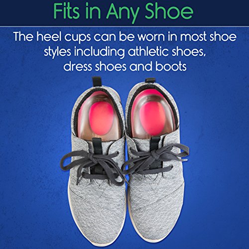 ViveSole Silicone Gel Heel Cups - Shoe Inserts for Plantar Fasciitis, Sore Heel Pain, Bone Spur & Achilles Pain - Pad & Shock Absorbing Support (US Women's 9-13.5)
