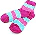 VIP Home Essentials 6 Pack of Fluffy Fuzzy Socks Two Color Wide Stripe