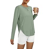 AUTOMET Long Sleeve Workout Tops for Women Athletic UPF 50+ Sun Rash Guard Shirts Running SPF Gym Quick Dry Clothes