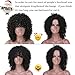 Black Curly Wig 14 inch Curly Wave Wig with Bangs Synthetic Daily Wig for Women Natural Look Same as Real Hair