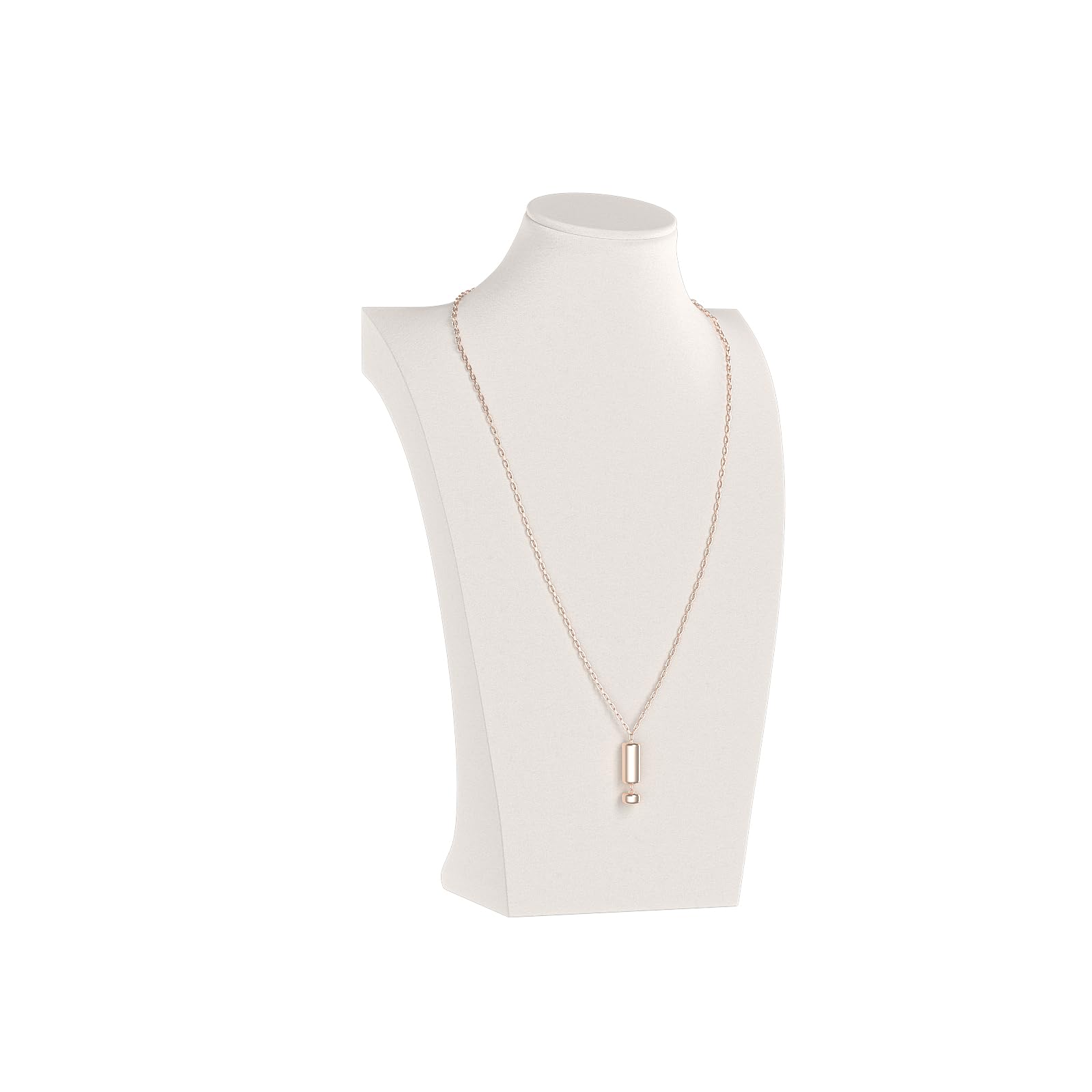 Photo 1 of KunGe Necklace Bust Display Stand, Necklace Holder, Pendant Chain Necklace Organizer for Women (Beige Velvet, S 1PCS)