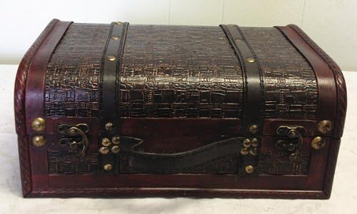 Faux Leather Decorative Wooden Storage Trunk (HF 008D-2)