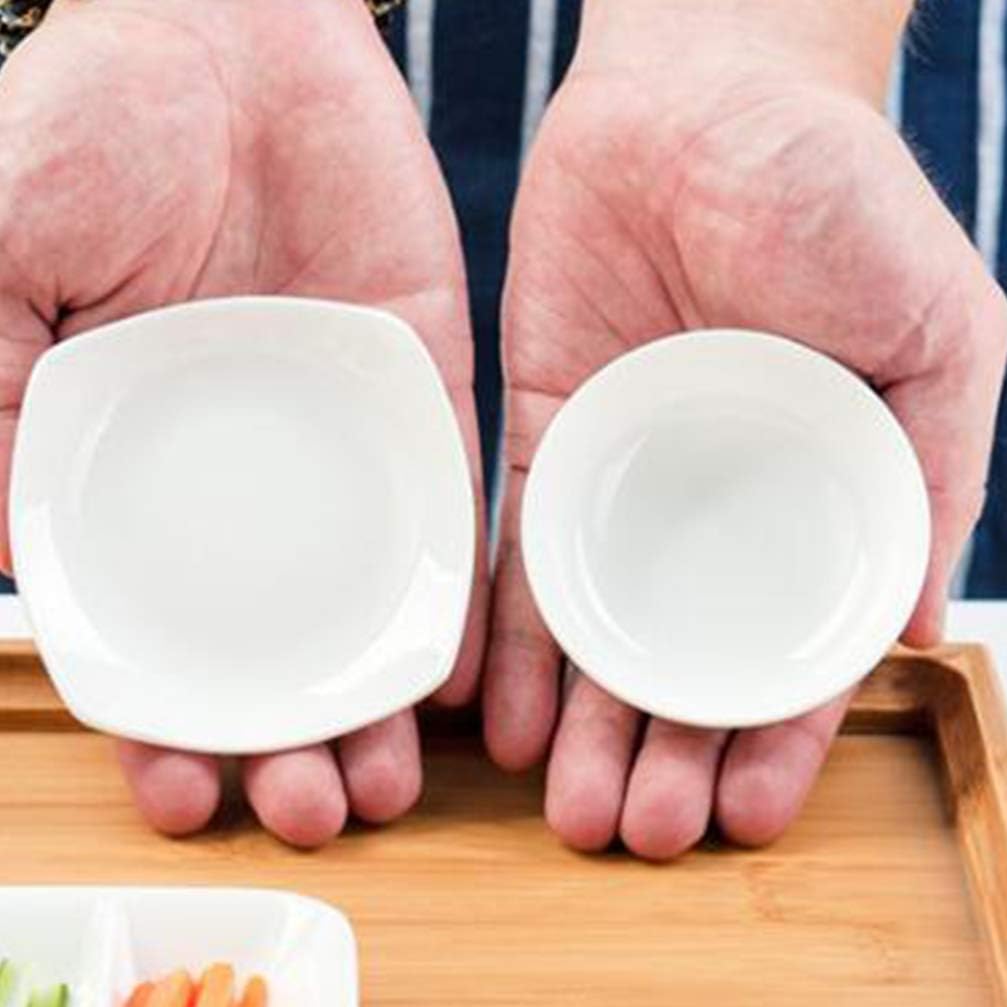 UPKOCH 4pcs White Ceramic Dip Bowls Sauce Dishes Seasoning Dishes Serving Dishes Seasoning Bowl Sushi Soy Dishes for Snack Sushi Fruit Appetizer Dessert - Image 5