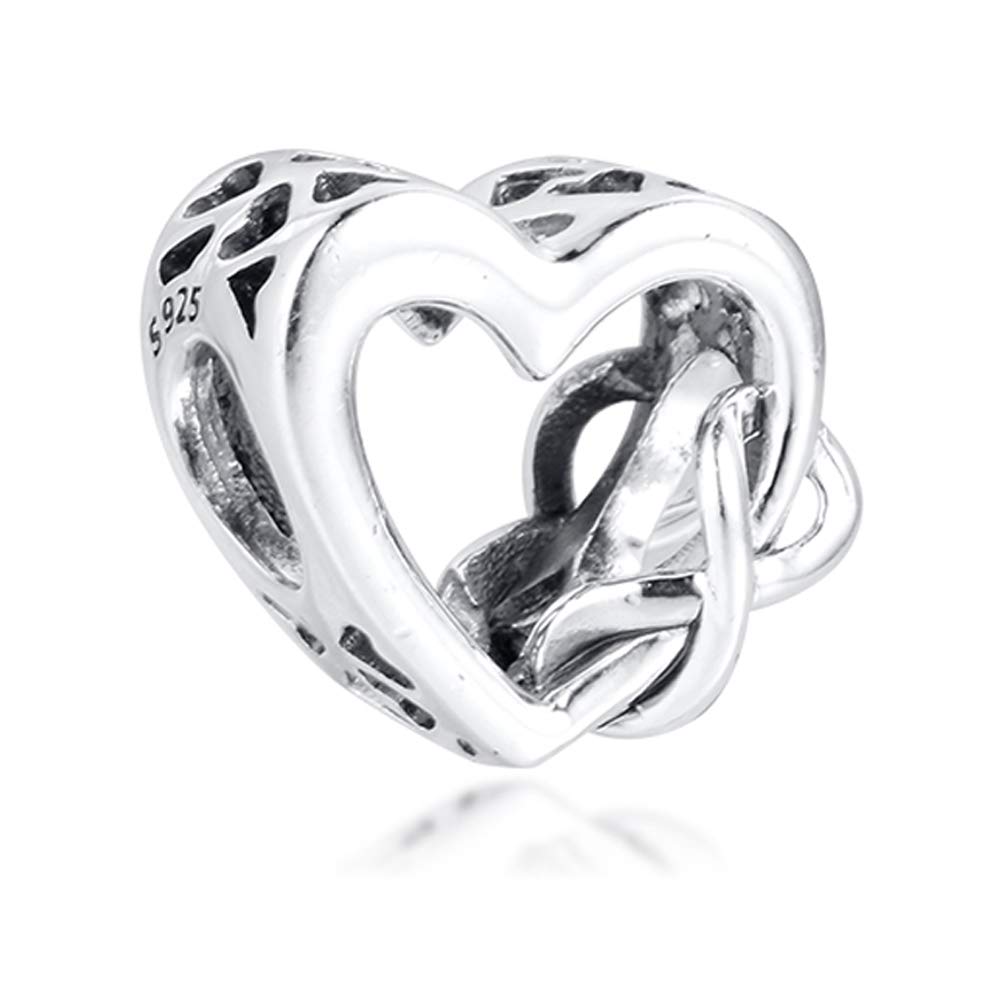 PANDOCCI 2020 Mother Day Gift Love Mum Heart Bead 925 Silver DIY Fits for Original Pandora Bracelets Charm Fashion Jewelry