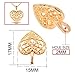 Bonayuanda Pack of 50 Gold Beads DIY Heart Charms Pendants Bracelet Necklace Jewelry Making Accessory