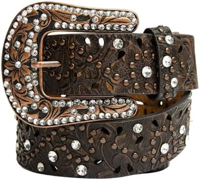 Nomad Genuine Leather Rhinestone and Metal studded,heavy floral removable buckle Nomad Creek Women main image 3