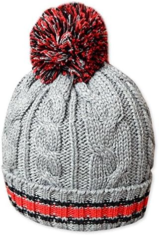 Amazon グレー メンズ ニットキャップ 帽子 ケーブル編み オールドカラー ライン入り ボンボン付き ニット 通販