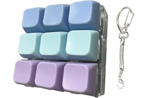 Keyboard Fidget 9-in-1 Keyboard Keychain Stress Relief Clicker Fidget for Adults Kids Decompression Button Finger Clicker Acc