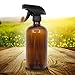 Mavogel Black Trigger Empty Amber Glass Spray Bottle (2 Pieces, 16 oz.) with 4-Piece Bottles Stickers and 1 Black Trigger