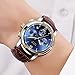 Men's Luxury Business Quartz Watch, LIGE Fashion Analog Chronograph Wrist Watch with Brown Leather Band ¡­