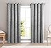 HLC.ME Redmont Lattice Pattern Thermal Insulated Energy Efficient Room Darkening Privacy Blackout Grommet Curtain Panels for Bedroom - Light Blocking - Set of 2 Panels (52 x 84 Inch Long, Light Grey)