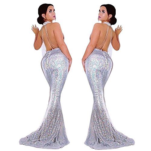 chinese dress ladies Black Plunge V Backless Mermaid Long Formal Dress with Slit – Modsele main image 0