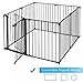 Costzon Baby Safety Gate, 181-Inch Extra Wide Fireplace Fence, Foldable Pet Gates with Add/Decrease Panels Directly, Wall-Mount Metal Gate for Pet & Child