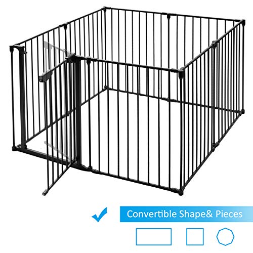 Costzon Baby Safety Gate, 181Inch Extra Wide Fireplace Fence, Foldable