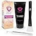 Charcoal Blackhead Remover Peel Off Mask By LUX |3-in-1 Bundle w/Silicone Makeup Brush & Tweezer Extractor| Purifying Deep Cleansing Facial Mask, Pore Cleanse For Acne & Oil Control | Natural Formula