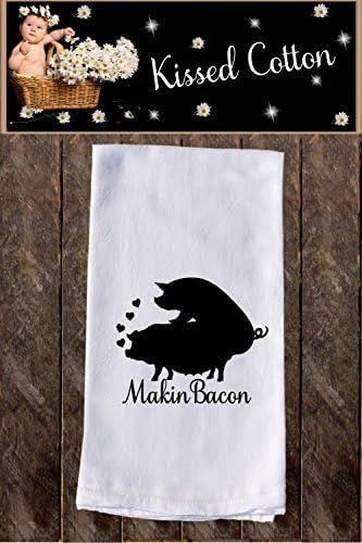 Makin Bacon Funny Dish Towels , Funny Tea Towels , Flour Sack Towel Kitchen Decore, Custom, Tea Towel, Kitchen Dishcloth , Dishtowel Dish Towel {KC000151}