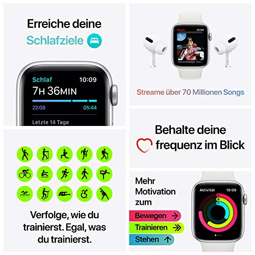 ایگرد | قیمت و خرید Apple Watch SE (GPS + Cellular, 40 mm) Aluminiumgehäuse  Silber, Sport Loop Dunkelmarine