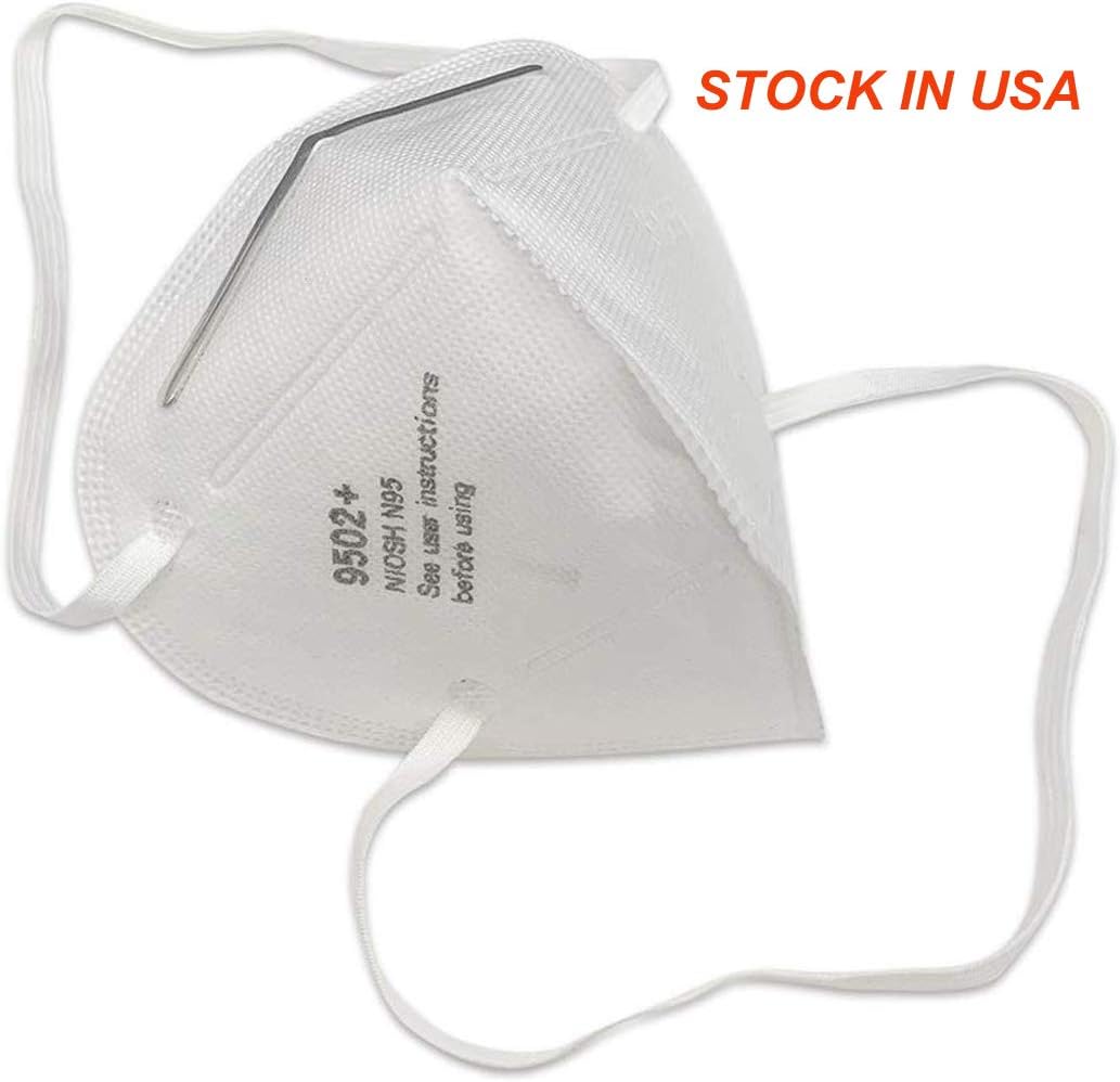 9502+ N95 Masks for American Protection, Safety Respirator Mask for Virus Protection, Personal Health, Anti-Dust and Allergies, Protective Equipment for Men and Women (10)