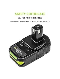 Cargador de repuesto Ryobi M18 y batería Dewaltr de 18 V.