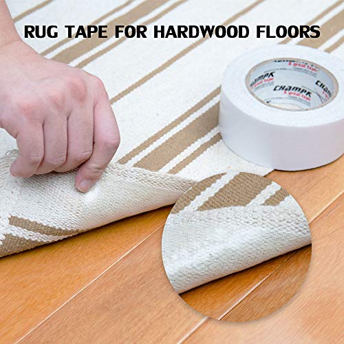 CHAMPK Double Sided Carpet Tape Rug Grippers Tape for Area Rugs and