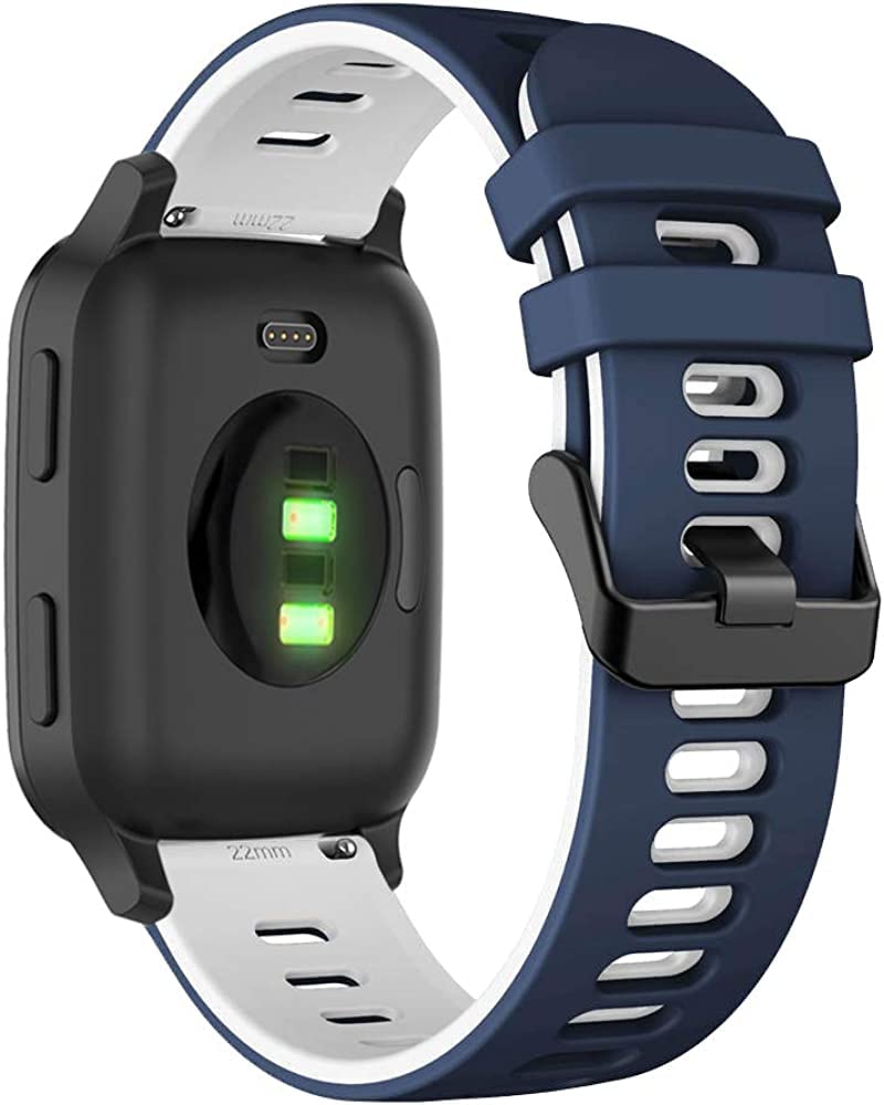 Fleshy Leaf 20MM Bands Compatible with Amazfit GTS/GTS2/ GTS 3/GTS 2e/GTS 2 mini/GTS 4 mini/Bip U Pro/Bip/Bip Lite/Bip S/Bip S lite/Bip U/Bip 3/Bip 3 Pro Watch Replacement Straps (Navy White)
