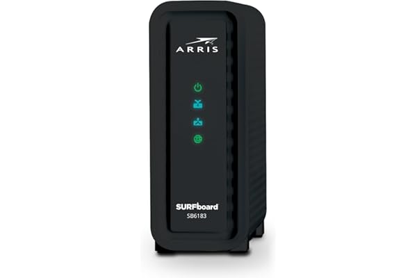 ARRIS (SB6183) -Cable Modem - Fast DOCSIS 3.0 16x4 Gigabit, [Check with your provider for compatibility], 1 Gbps Port, 400 Mbps Max Internet Speed, 2 Year Warranty