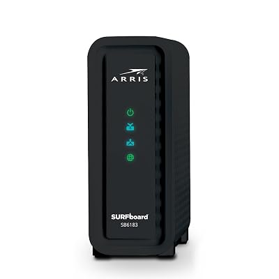 ARRIS (SB6183) -Cable Modem - Fast DOCSIS 3.0 16x4 Gigabit, [Check with your provider for compatibility], 1 Gbps Port, 400 Mbps Max Internet Speed, 2 Year Warranty