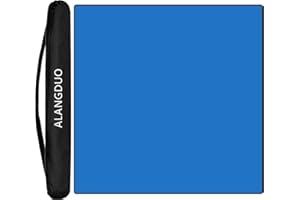 ALANGDUO Mahjong Mat with Black Carrying Bag, Anti Slip and Noise Reduction Table Cover for Mahjong, Poker, Card Games, Dominoes, Board Games, Slip Resistant Mat (Blue)