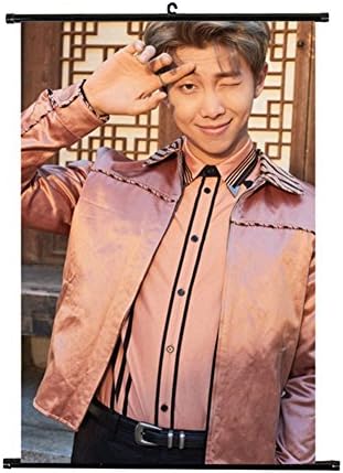 Teblacker BTS Wall Scroll, Kpop Bangtan Boys Jungkook, Jimin, V, Suga, Jin, J-Hope, Rap Monster Hanging Paintings, Best Gift for A.R.M.Y(Style 07)