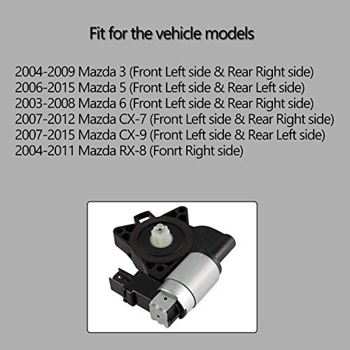 Tepeng Power Window Lift Motor fit for Mazda 3 5 6 Mazda CX-7/CX-9 Mazda RX-8,Replace part # GJ6A5958XF G22C5958XC D6515958XB (model 1) - Thumbnail 2