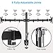 Dual Monitor Stand Mount, Height Adjustable LCD Monitor Desk Mount, Articulating Full Motion Tilt Swivel Monitor Arm – Fits 13″ to 27″ Computer Screens, Each Arm Holds up to 19.8lbs., VESA 75 100thumb 2