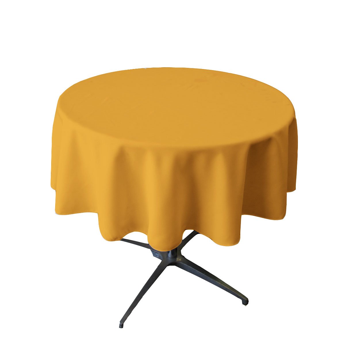 LA Linen Polyester Poplin Round Tablecloth, 58-Inches, Gold