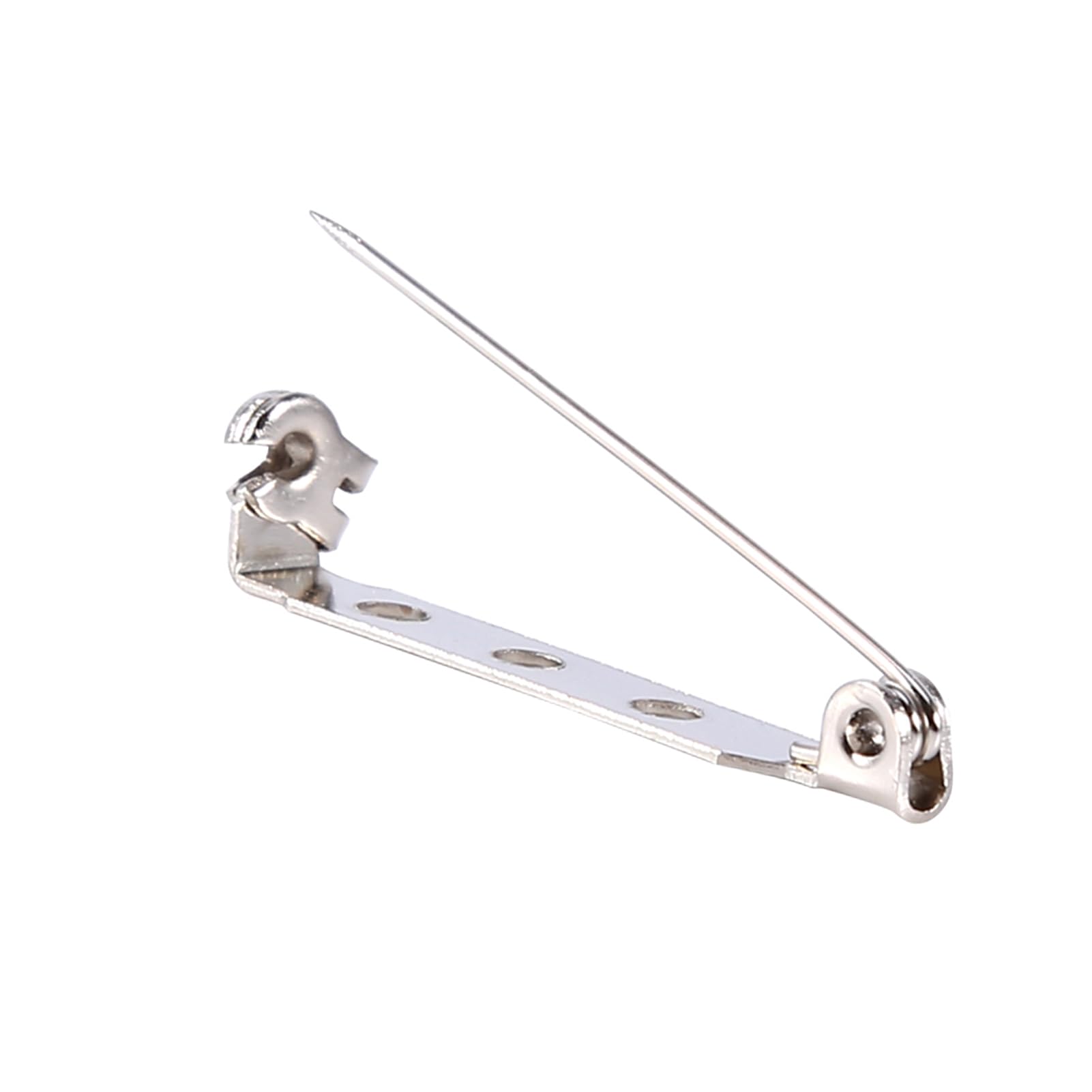 50Pcs Bar Pins Brooch Lock Back Safety Catch Rolling DIY Brooch Craft 20/25/32/38mm Silver(32mm)