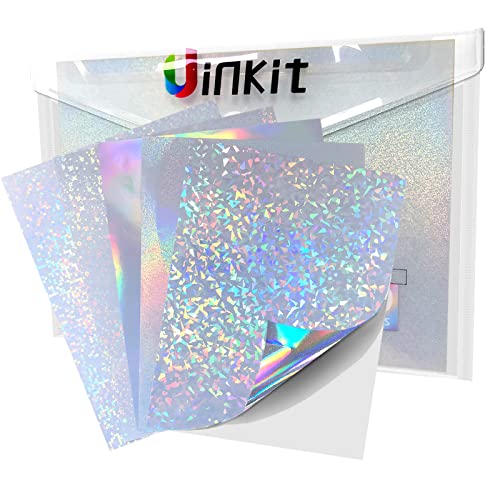 Uinkit Holographic Sticker Paper for Inkjet and laser printer 10Sheets 8.5x11 inches Printable