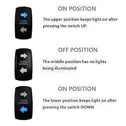 BACAUTOPARTS Blue Led Turn Signal Rocker Switch