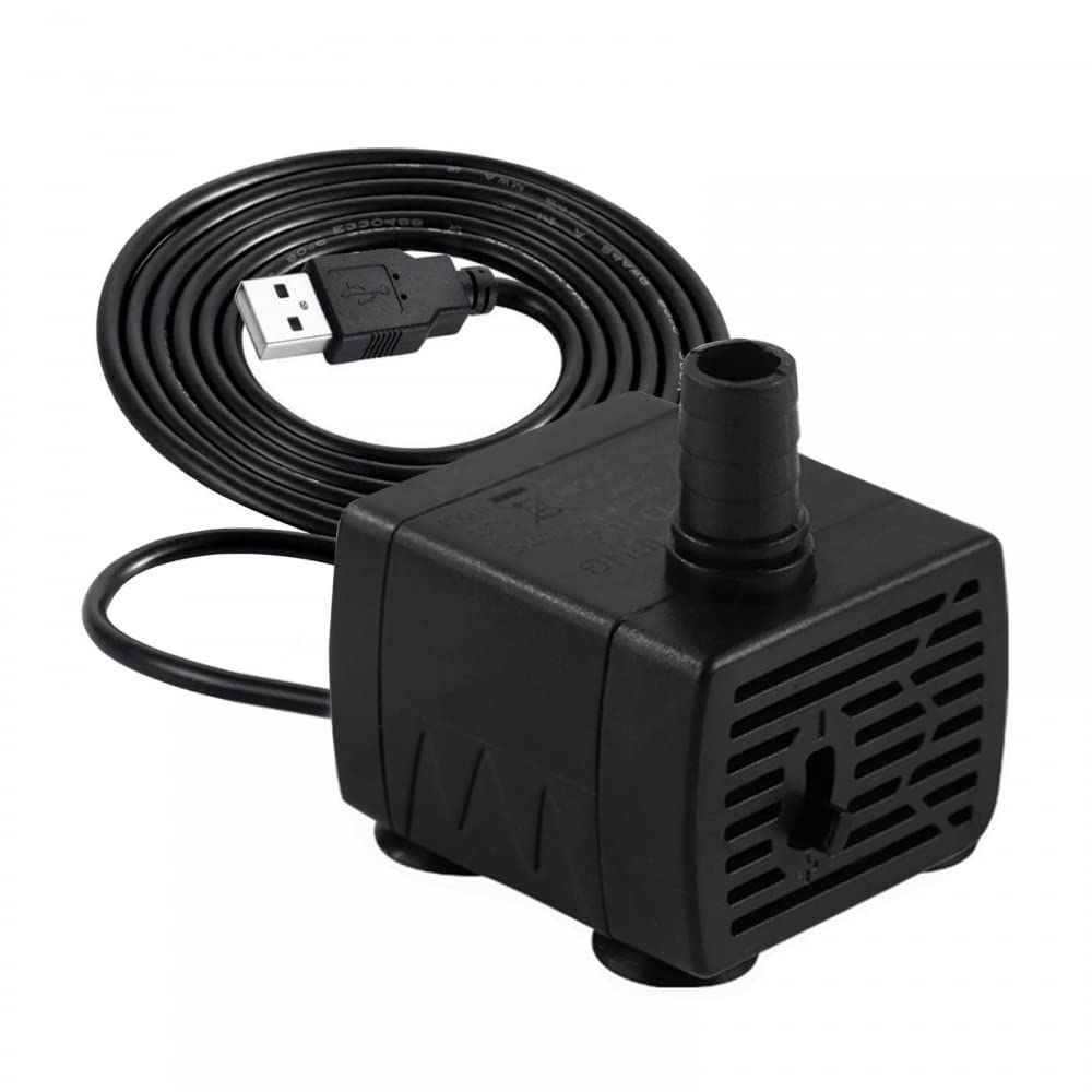 Mini Pet Water Pump, Quiet USB Submersible Water Pump for Aquariums Fish Tank Pond