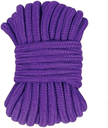 All Purpose Strong Soft Cotton Rope -Pack of 2x33 Feet (20m total) -Durable Long Rope Strap 8mm Thickness (Purple)